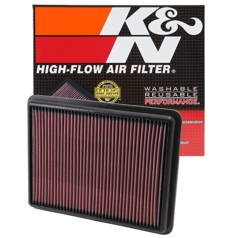 K&N Replacement Air Filter 11.75in O/S Length x 9in O/S Width x 1.188in H for 13 Hyundai Santa Fe-SR1 Performance
