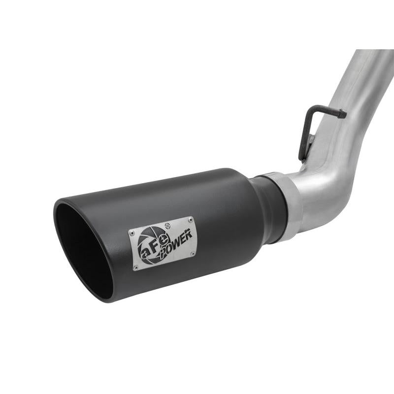 aFe LARGE Bore HD 4in Dual DPF-Back SS Exhaust w/Black Tip 16-17 GM Diesel Truck V8-6.6L (td) LML