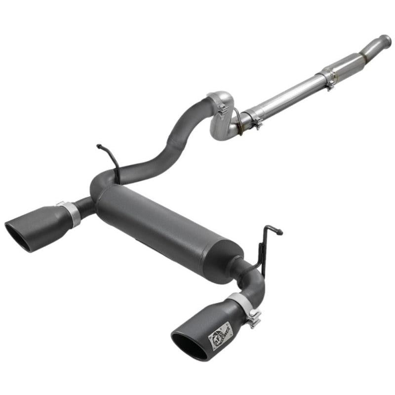 aFe Rebel Series 409 Stainless Steel Cat-Back Exhaust 18-21 Jeep Wrangler JL 2.0L (t) - Black Tip-SR1 Performance