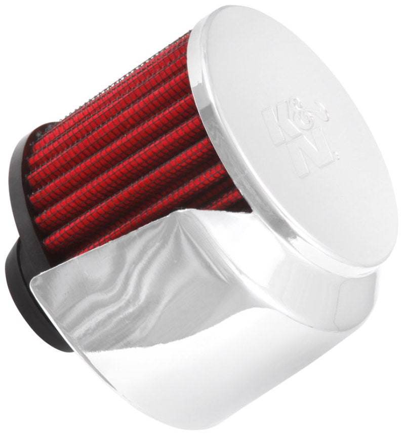 K&N 1in Flange L x 3in OD x 2.5in Height Clamp On Crankcase Vent Filter-SR1 Performance