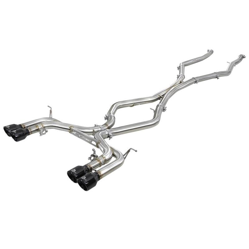 aFe MACH Force-Xp 3.5in. 304 SS C/B Exhaust w/o Muffler 15-18 BMW X5 M V8-4.4L (tt) - Black Tip-SR1 Performance
