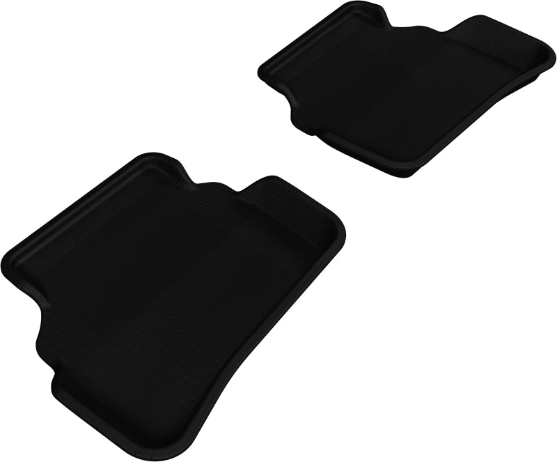3D MAXpider 2008-2014 Mercedes-Benz C-Class Sedan W204 Kagu 2nd Row Floormats - Black-SR1 Performance