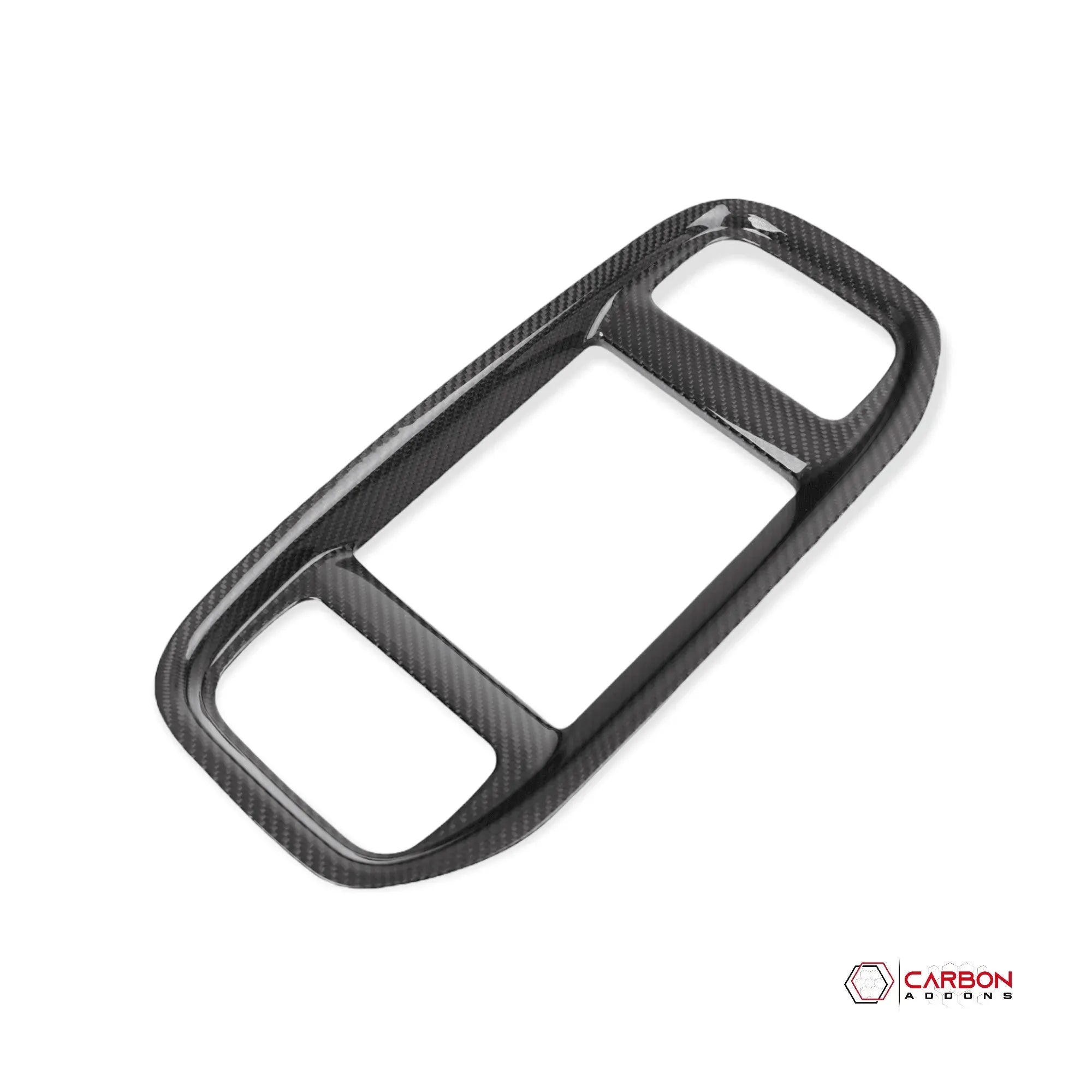 Dodge Charger 2015-2023 Real Carbon Fiber Dashboard Radio Trim Cover - carbonaddons Carbon Fiber Parts, Accessories, Upgrades, Mods