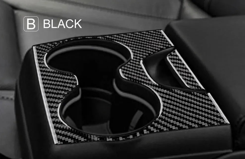 Dodge Charger 2015-2023 Real Carbon Fiber Rear Seat Center Armrest Trim Overlay - carbonaddons Carbon Fiber Parts, Accessories, Upgrades, Mods