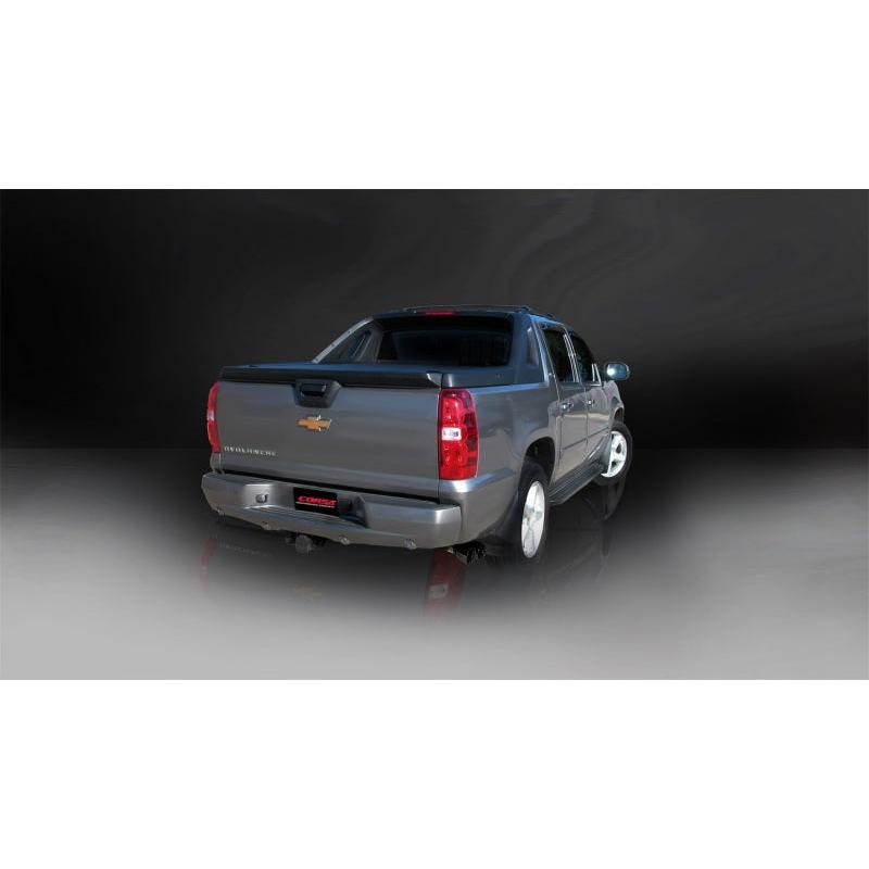 Corsa 2007-2009 Chevrolet Avalanche 6.0L V8 3in Cat-Back Single Side w Twin 4in Black Pro-SeriesTips