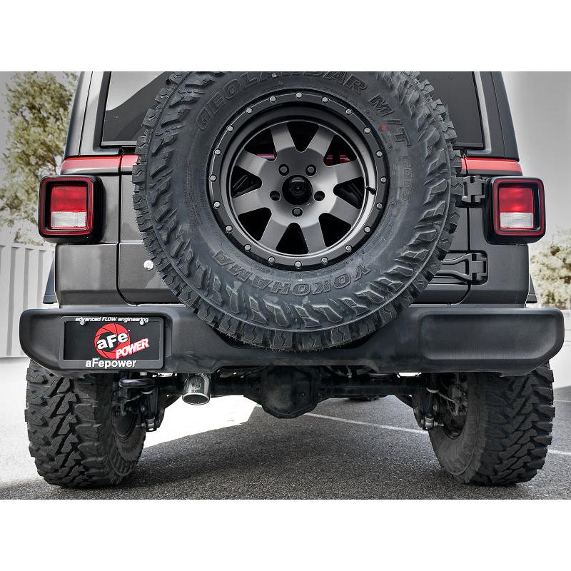 aFe MACH Force-Xp 2.5in 409SS Axle-Back Hi-Tuck Exh Sys w/ Pol Tip 18-20 Jeep Wrangler (JL) V6 3.6L-SR1 Performance
