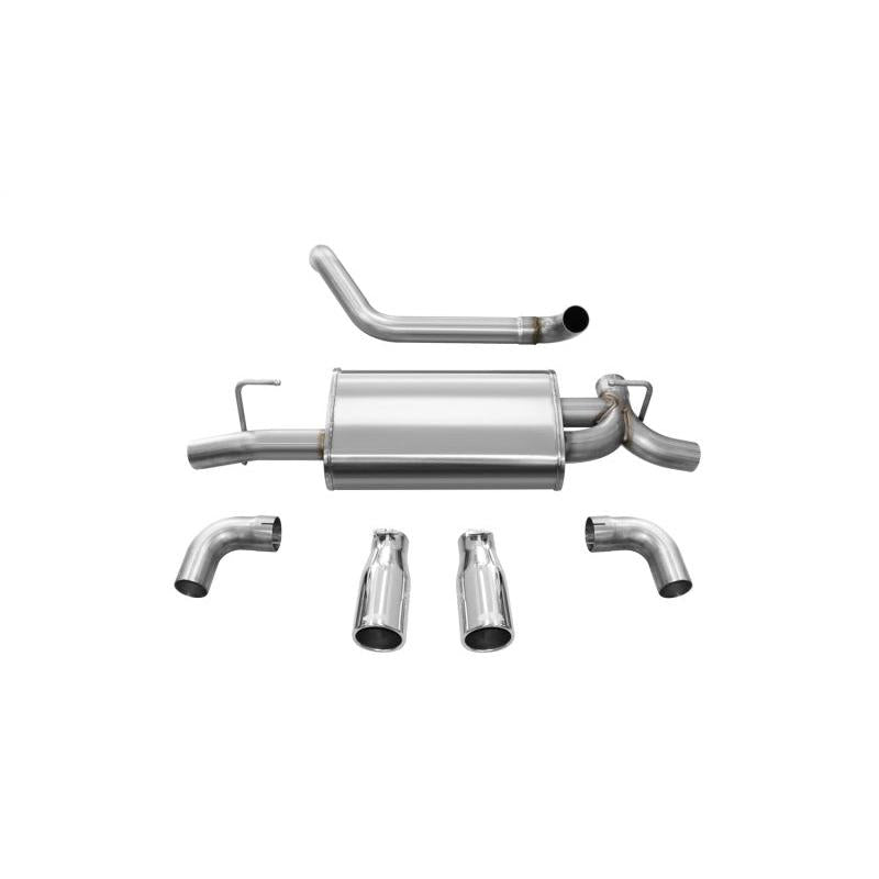 Corsa 2018-2024 Jeep Wrangler JL 2.5in Dual Rear Exit Polished Tips Sport Axle-Back Exhaust-SR1 Performance