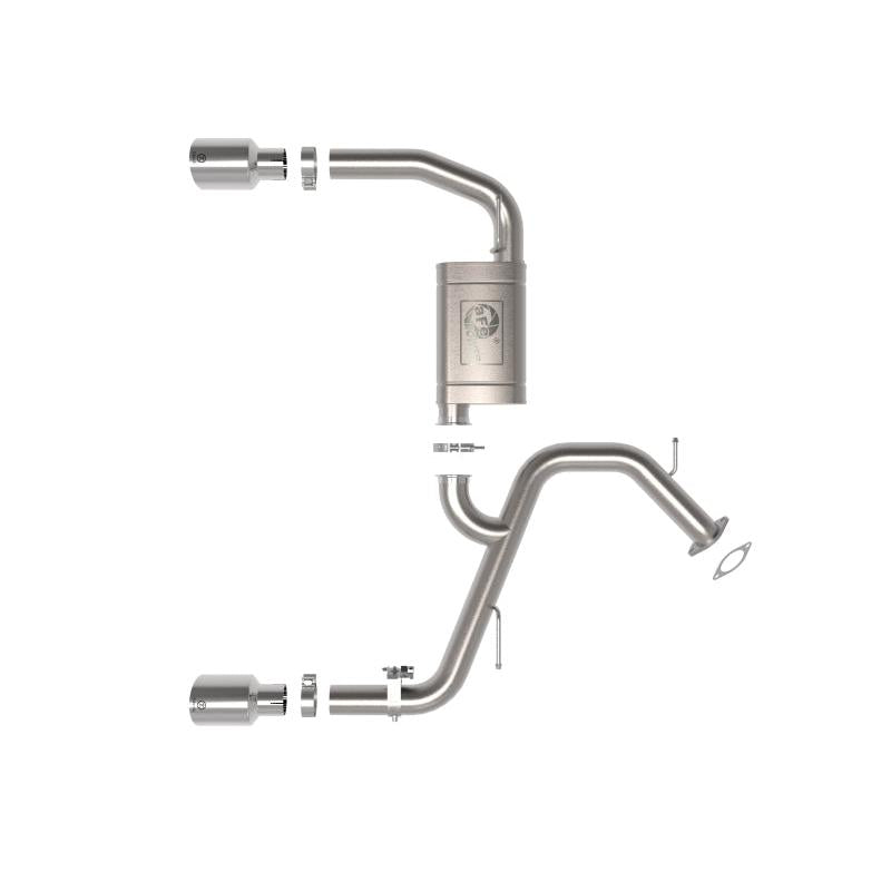 aFe Takeda 22-23 Hyundai Elantra N L4-2.0L (t) 3in 304 SS Axle-Back Exhaust w/ Polished Tips-SR1 Performance