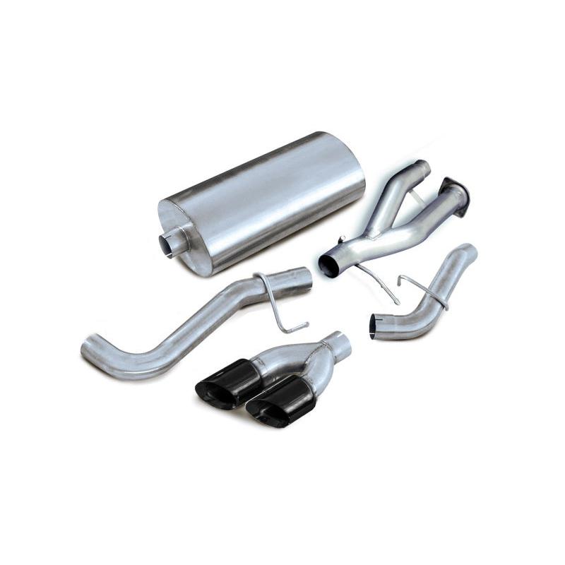 Corsa 2002-2006 Cat-Back Exhaust w/Black Twin 4in Tips 02-06 Cadillac Escalade 6.0L V8