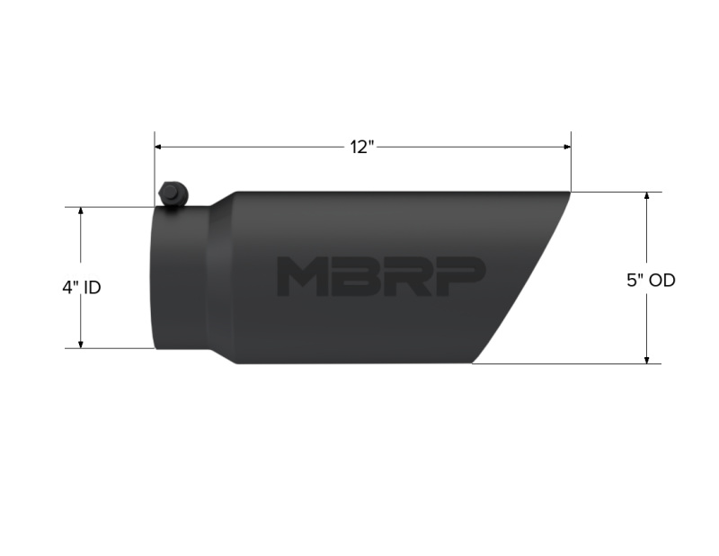 MBRP Universal Tip 5 O.D. Dual Wall Angled 4 inlet 12 length - Black Finish-SR1 Performance