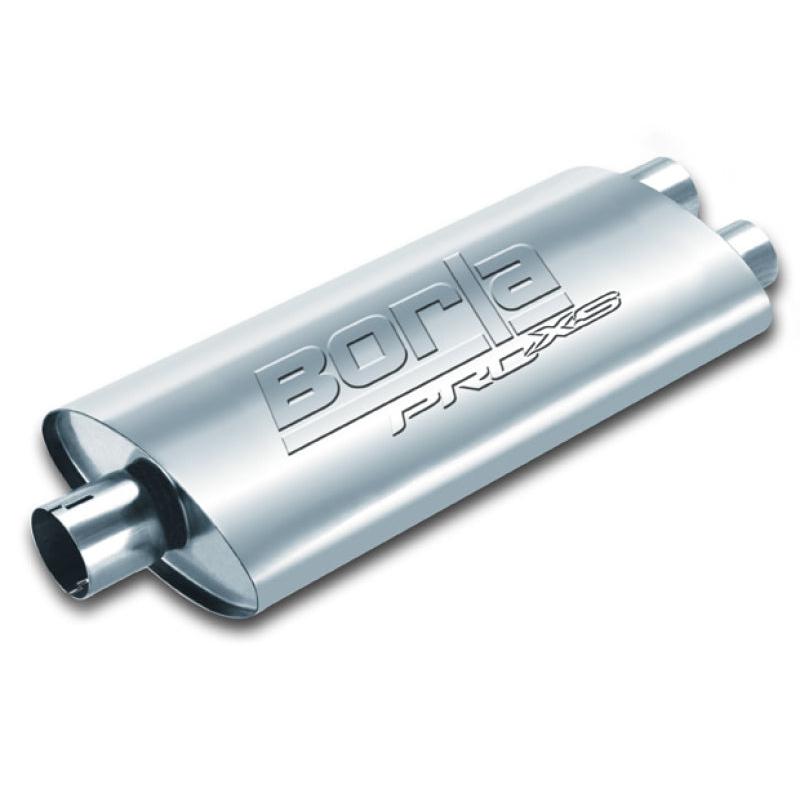 Borla Universal Center/Dual Oval 3in In / 2.5in Out 19in x 4in x 9.5in Notched PRO-XS Muffler