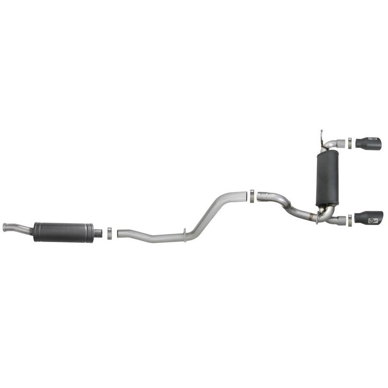 aFe Rebel Series 2.5in 304 SS Cat-Back Exhaust w/ Black Tips 2018+ Jeep Wrangler (JL) V6 3.6L-SR1 Performance