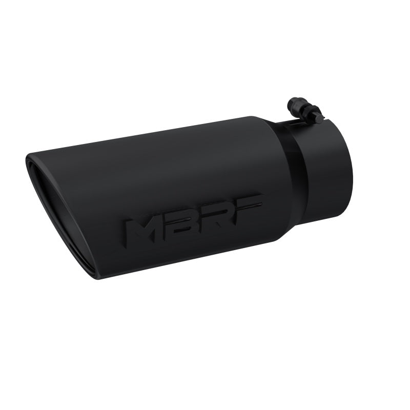 MBRP Universal Tip 5 O.D. Angled Rolled End 4 inlet 12 length - Black Finish-SR1 Performance