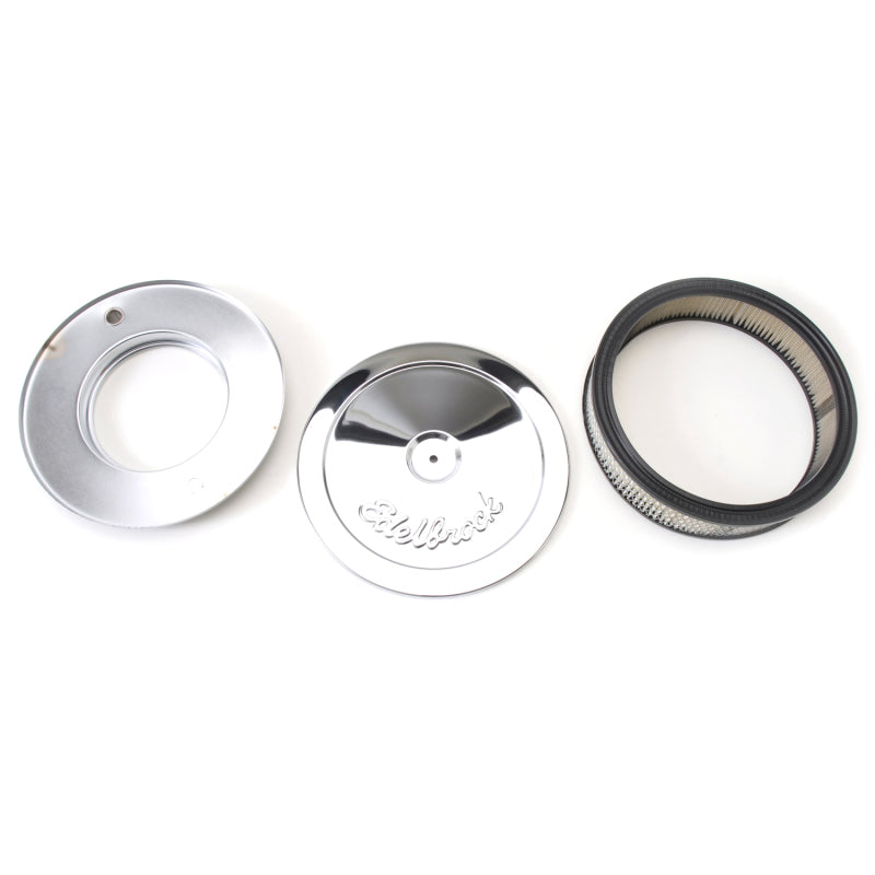 Edelbrock Air Cleaner Pro-Flo Series Round Steel Top Paper Element 10In Dia X 3 5In Chrome-SR1 Performance