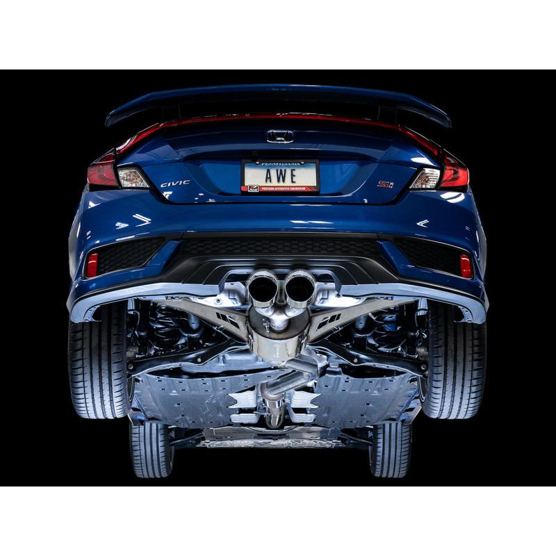 AWE Tuning 2016+ Honda Civic Si Touring Edition Exhaust w/Front Pipe & Dual Chrome Silver Tips