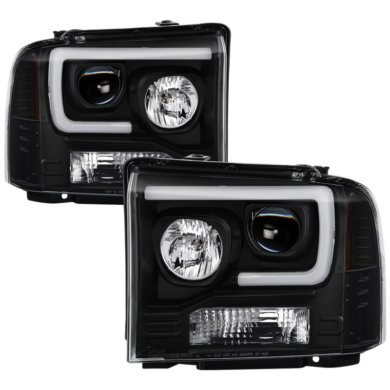 Spyder Ford F250/350/450 05-07 Projector Headlights - Light Bar DRL LED - Black PRO-YD-FS05V2-LB-BK-SR1 Performance