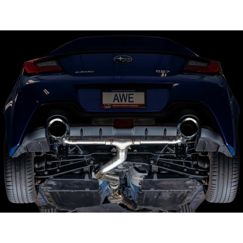 AWE Subaru BRZ/ Toyota GR86/ Toyota 86 Track Edition Cat-Back Exhaust- Chrome Silver Tips