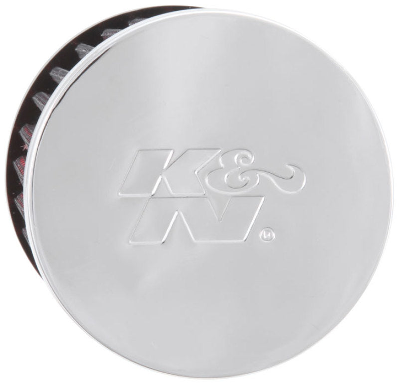 K&N Rubber Base Chrome Top Push-In Crankcase Vent Filter 3in OD x 2-1/2in H.-SR1 Performance