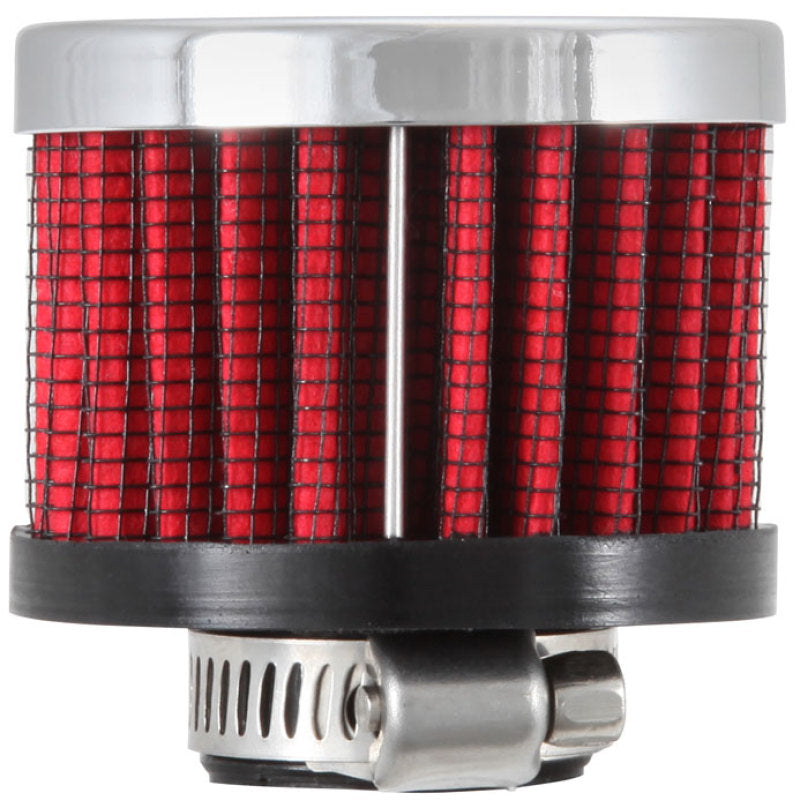 K&N 0.625 inch ID 2 inch OD 1.5 inch H Clamp On Crankcase Vent Filter-SR1 Performance