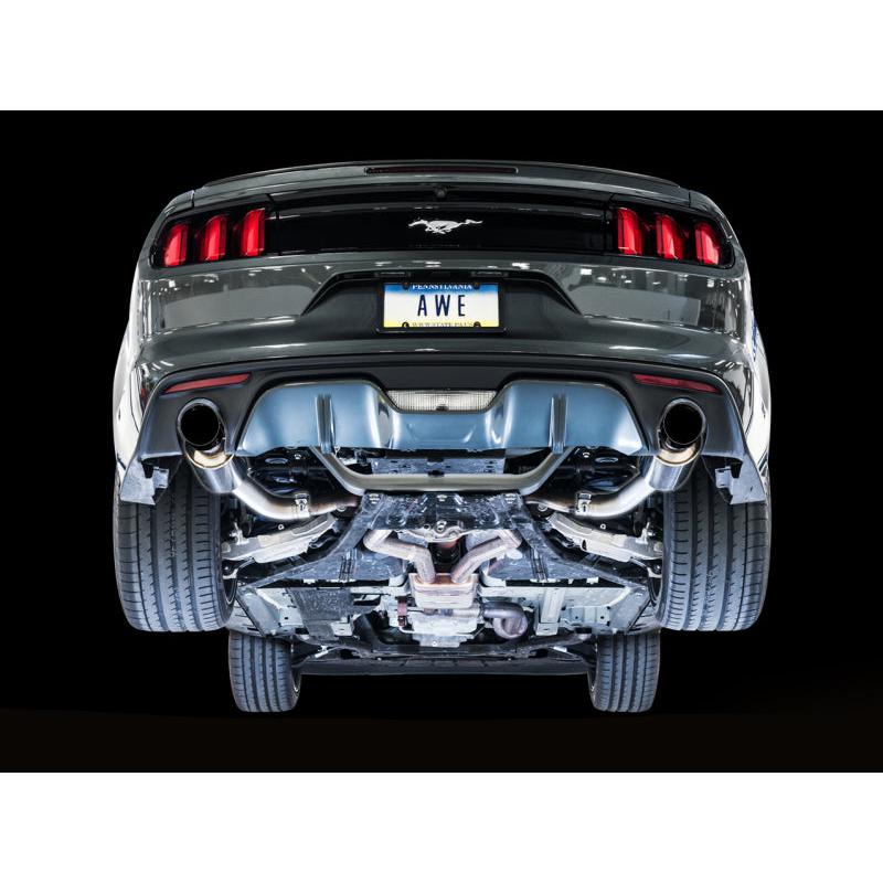 AWE Tuning S550 Mustang EcoBoost Axle-back Exhaust - Touring Edition (Diamond Black Tips)