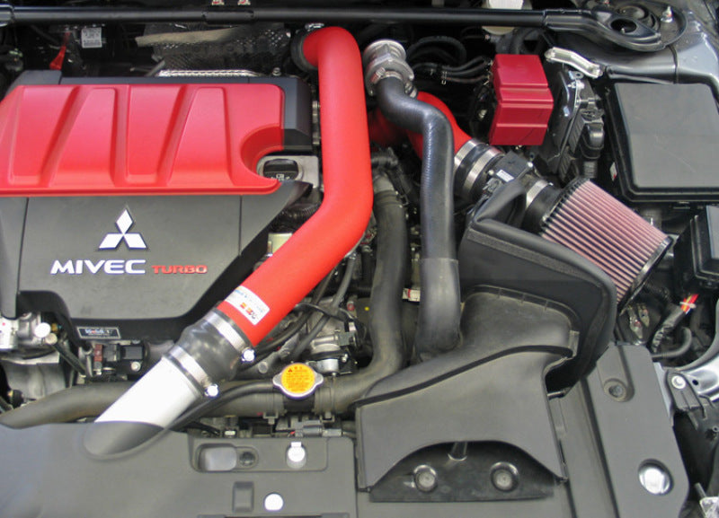 K&N 08-09 Mitsubishi Evo X Wrinkle Red Typhoon Short Ram Intake-SR1 Performance