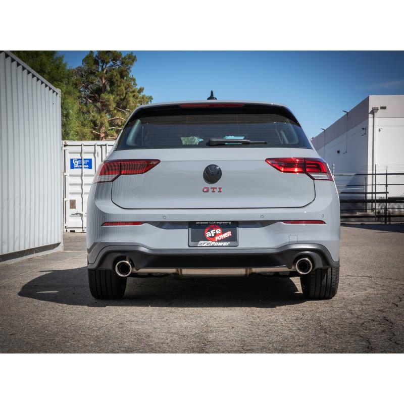 aFe Gemini XV 3in to 2 1/2in 304 SS Cat-Back Exhaust 22-23 Volkswagen GTI (MK8) 2.0L w/Polished Tips