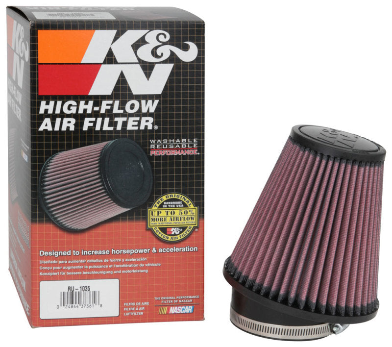 K&N Filter Universal Rubber Filter 3 1/2 inch 10 Degree Flange 5 3/4 inch OD 6 inch Height-SR1 Performance