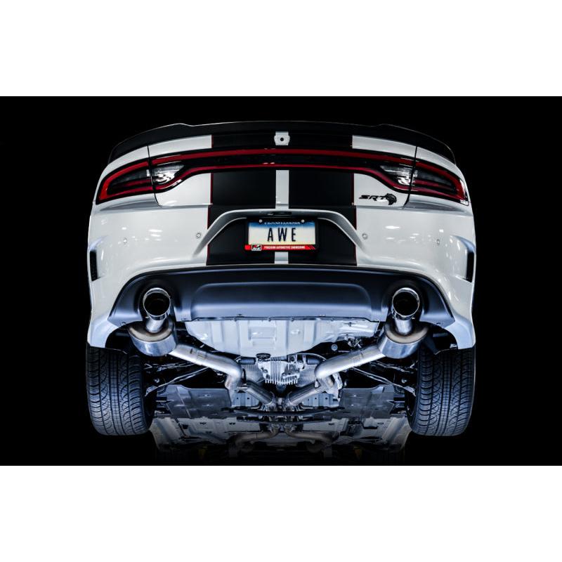 AWE Tuning 2015+ Dodge Charger 6.4L/6.2L SC Non-Resonated Touring Edition Exhaust - Silver Tips