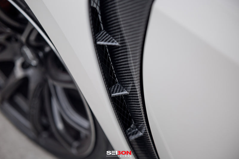 Seibon Carbon Fiber Fender Ducts for 2017-2020 Honda Civic Type R - Lightweight and Durable Performance Upgrade