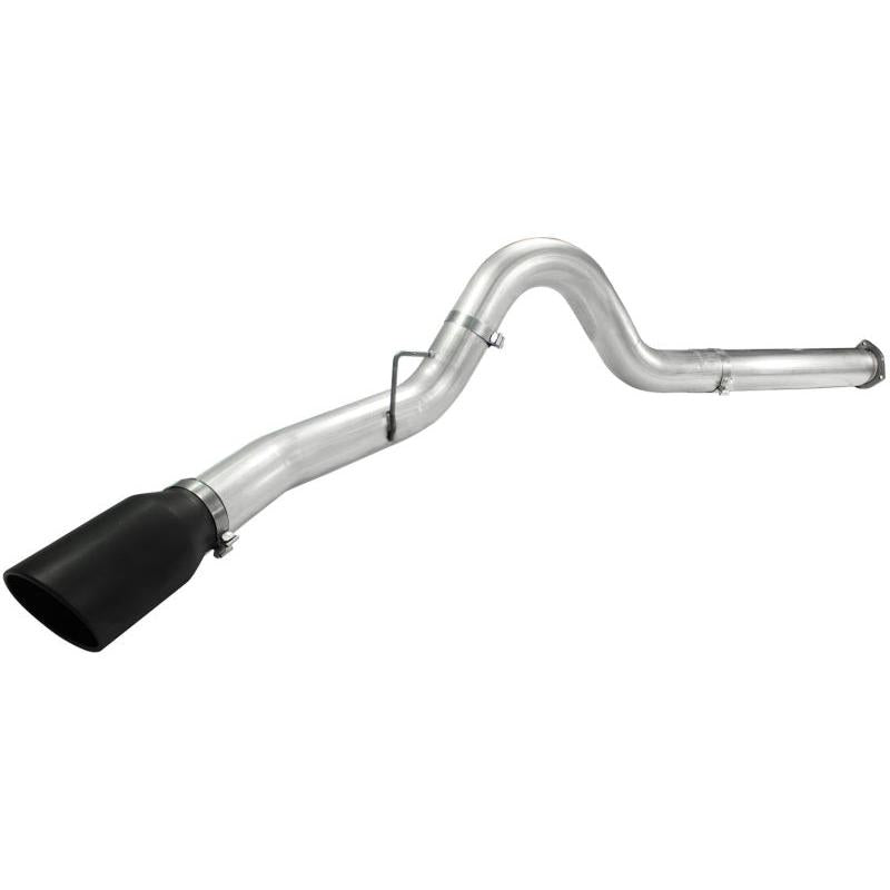 aFe Atlas 5in DPF-Back Aluminized Steel Exh Sys Ford Diesel Trucks 11-14 v8-6.7L td wrinkled blk tip-SR1 Performance