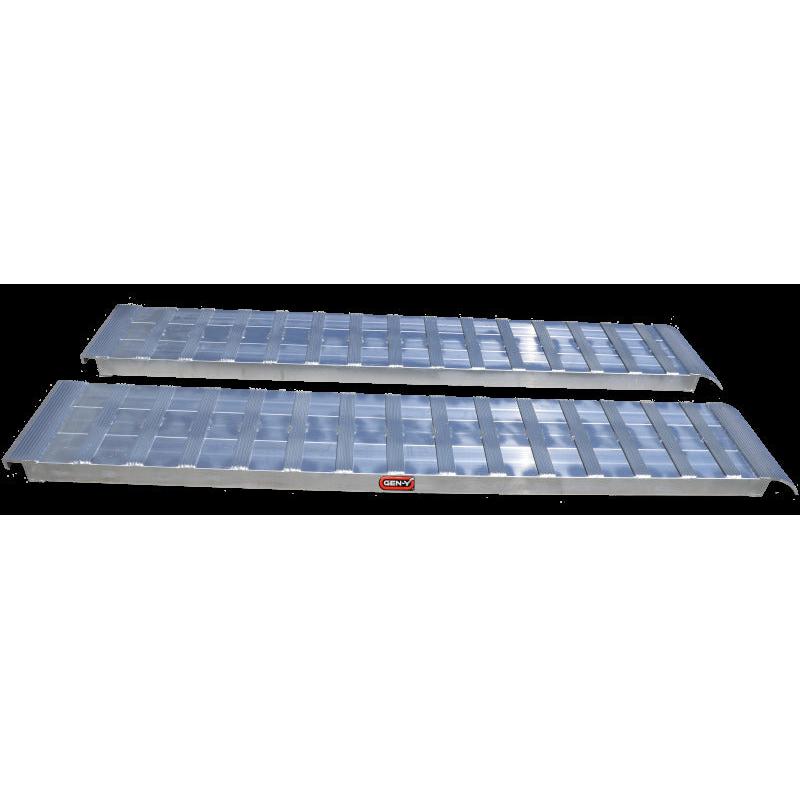 Gen-Y Extreme-Duty 10ft Aluminum Loading Ramps 15in x 120in 7K Capacity Per Ramp - Pair