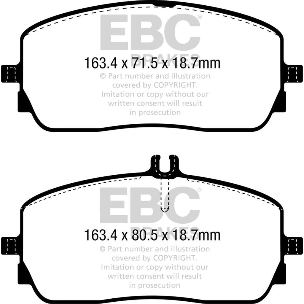 EBC Redstuff Ceramic Low Dust Brake Pads for Mercedes-Benz A220, GLA250, GLE350, CLA250 and GLB250 (Part No. DP32390C)