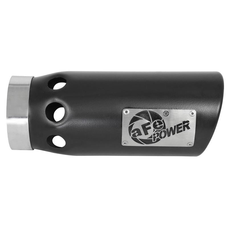 aFe Power Intercooled Tip Stainless Steel - Black 4in In x 5in Out x 12in L Bolt-On