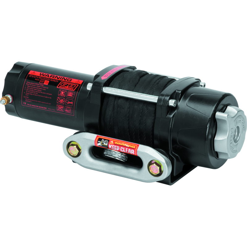 QuadBoss 3500 lb Winch with Dyneema Synthetic Rope * Heavy-Duty Powersports Winch