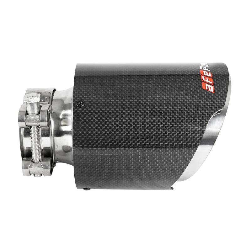 aFe MACH Force-Xp 304 SS Clamp-On Exhaust Tip 2.5in. Inlet / 4.5in. Outlet / 7in. L - Carbon Fiber