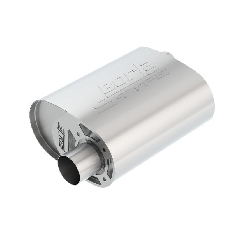 Borla CrateMuffler Ford Coyote 2.5 inch Offset/Offset 12in x 6in x 10.34in S-Type Oval Muffler-SR1 Performance