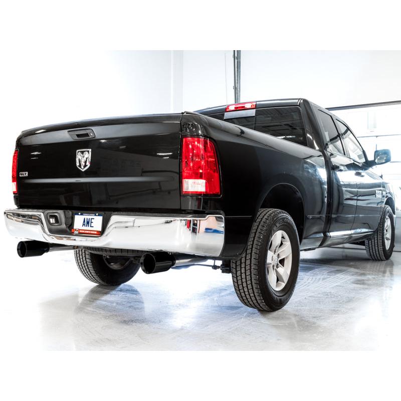 AWE Tuning 09-18 RAM 1500 5.7L (w/o Cutout) 0FG Dual Rear Exit Cat-Back Exhaust - Diamond Black Tips