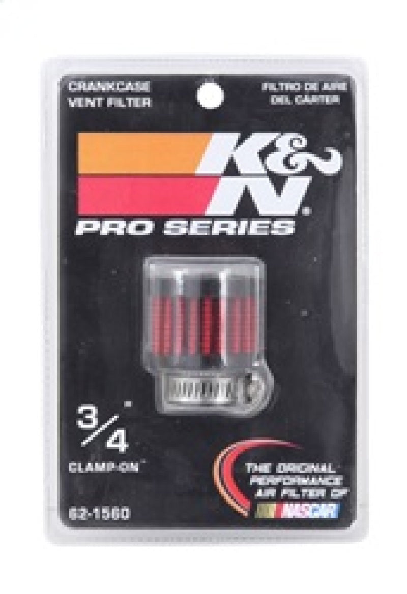 K&N 0.75 inch ID 1.375 inch OD 1.125 inch H Clamp On Crankcase Vent Filter-SR1 Performance