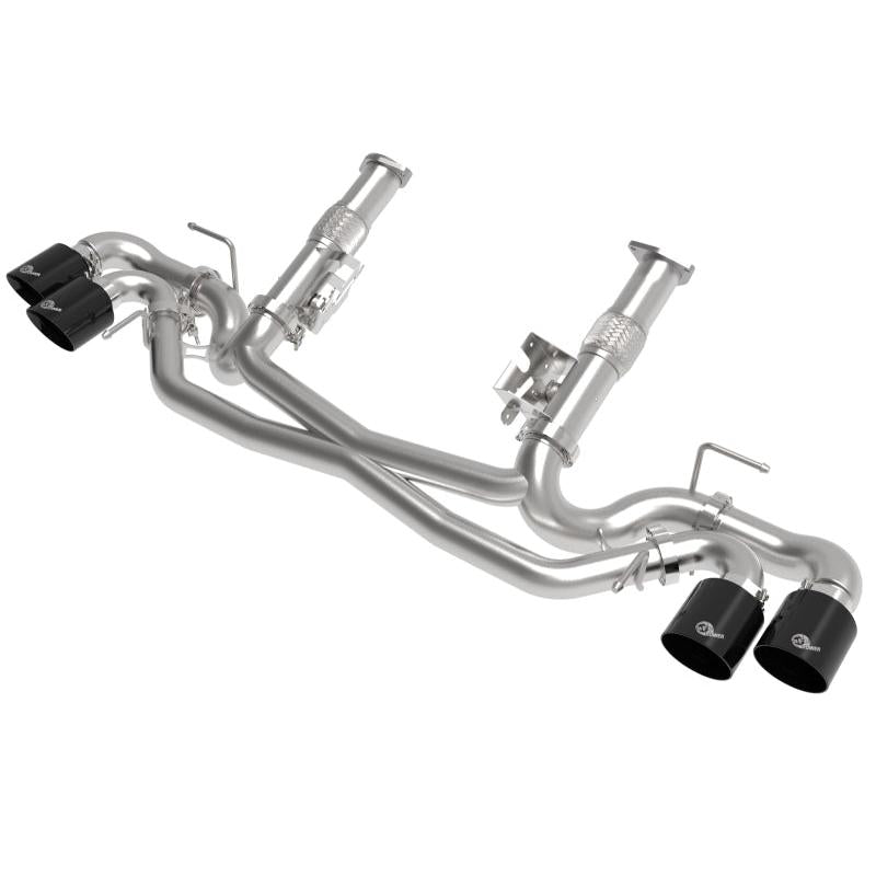 aFe MACH Force-Xp 3in to 2-1/2in 304SS Cat-Back (No Muff.) 2020 Chevy Corvette (C8) 6.2L - Black Tip-SR1 Performance
