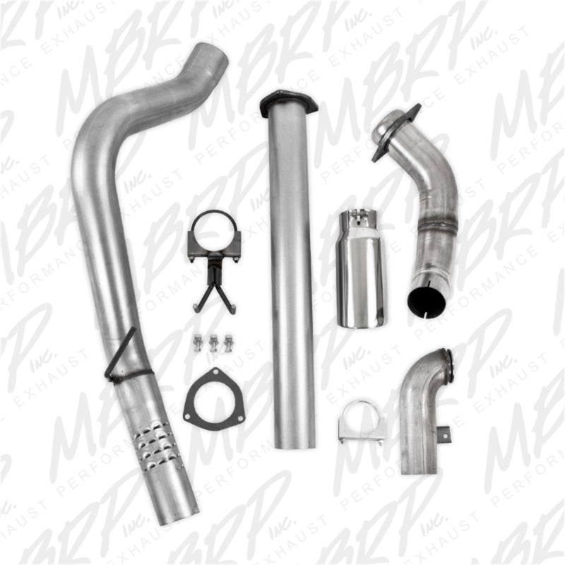 MBRP 11-14 Ford 6.7L F-250/350/450 4in Filter Back Single Side Exit Alum and Down Pipe Exhaust-SR1 Performance