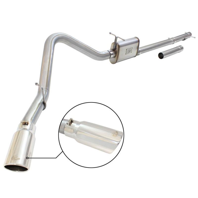aFe MACHForce XP Exhaust 3in-3.5in SS Single Side Ext CB w/ Polish Tip 99-04 Ford F-250 V8 5.4L/6.8L-SR1 Performance