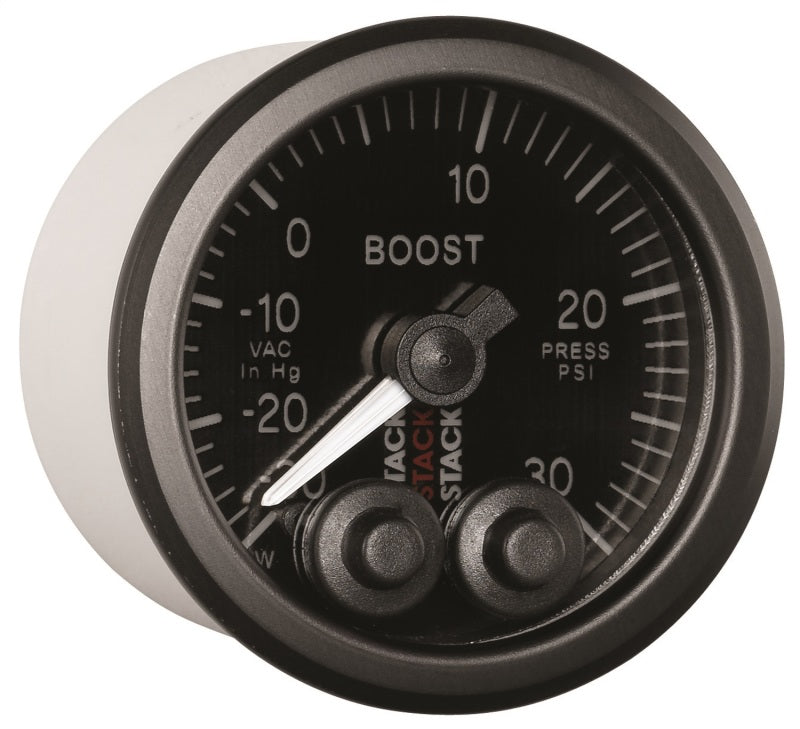 Autometer Stack Instruments 52mm -30INHG To +30PSI Pro Control Boost Pressure Gauge - Black-SR1 Performance
