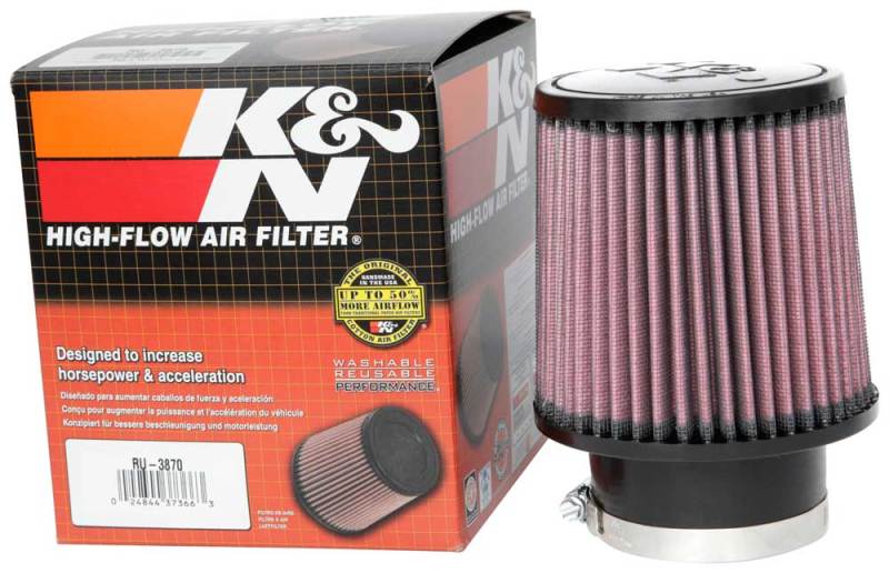 K&N Universal Clamp-On Air Filter 3in FLG / 5in B / 4-1/2in T / 5in H-SR1 Performance