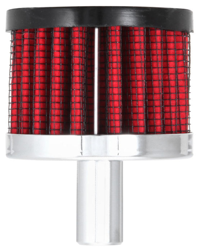 K&N Steel Base Crankcase Vent Filter .5in Vent OD x 2in OD x 1.5in Height-SR1 Performance