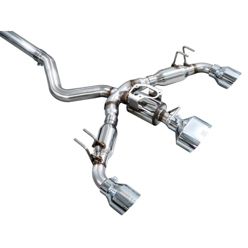 AWE 23-24 Toyota GR Corolla Track Edition Catback Exhaust - Chrome Silver Tips