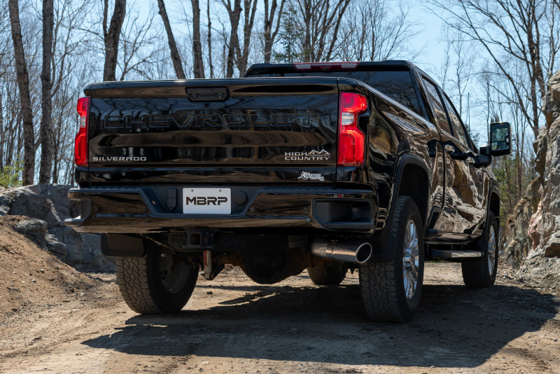 MBRP 2020+ GMC/Chevy 2500/3500 6.6L Duramax 4in Mand Bent Tubing Pro-Ser Cat Back Single Side - 304-SR1 Performance