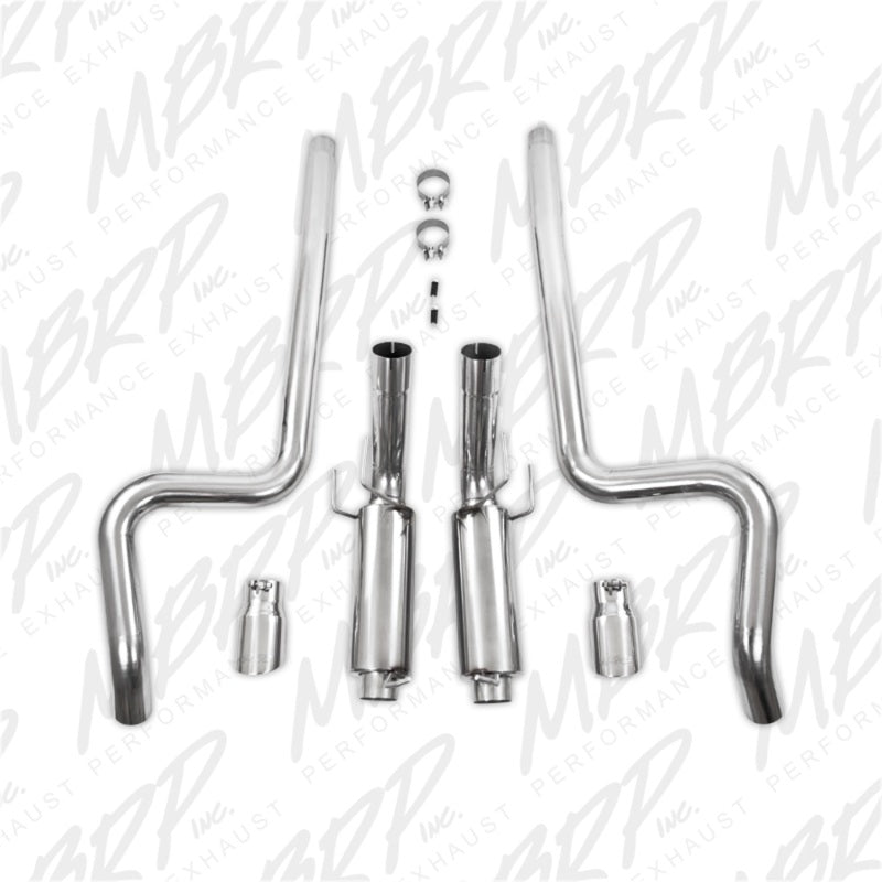 MBRP 11-12 Ford Shelby GT 500 T304 3in Cat Back Dual Split Rear Race Version 4.5in Tips-SR1 Performance