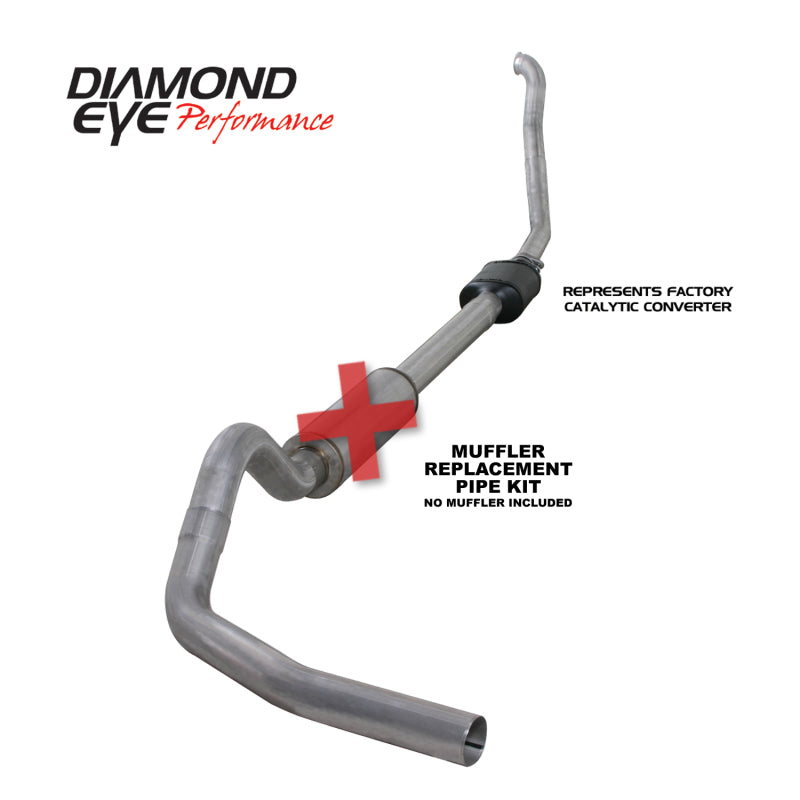 Diamond Eye KIT 4in MFLR RPLCMENT PIPE TB SGL ALUM 94-97 5 7 3L F250/F350 PWRSTROKE NFS W CARB STDS-SR1 Performance