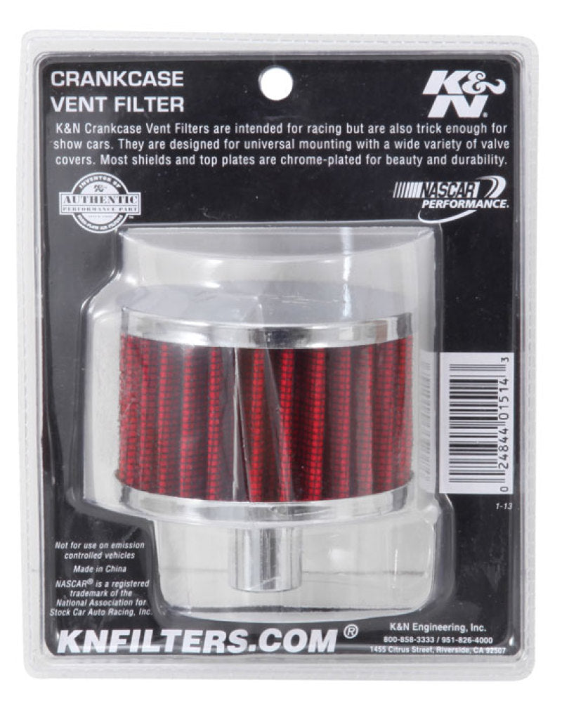 K&N Filter 3/4in Vent 3in Diameter 2in Height-SR1 Performance