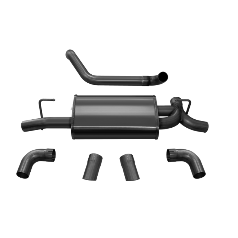 Corsa 2018-2024 Jeep Wrangler JL 2.5in Dual Rear Turn Down Exit Black Sport Axle-Back Exhaust-SR1 Performance